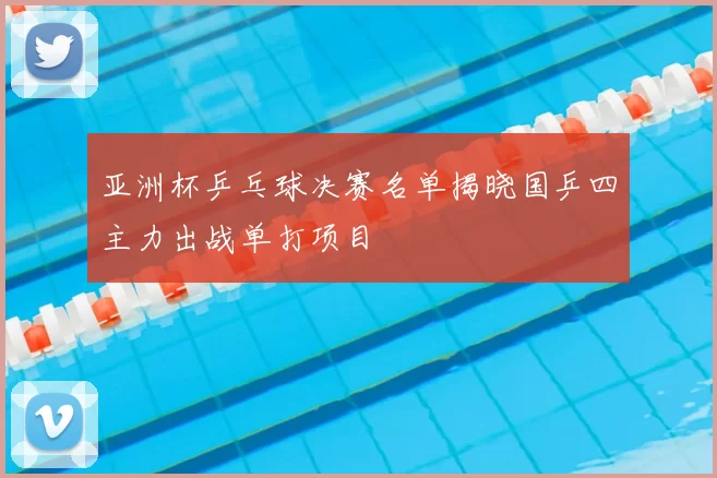 亚洲杯乒乓球决赛名单揭晓国乒四主力出战单打项目